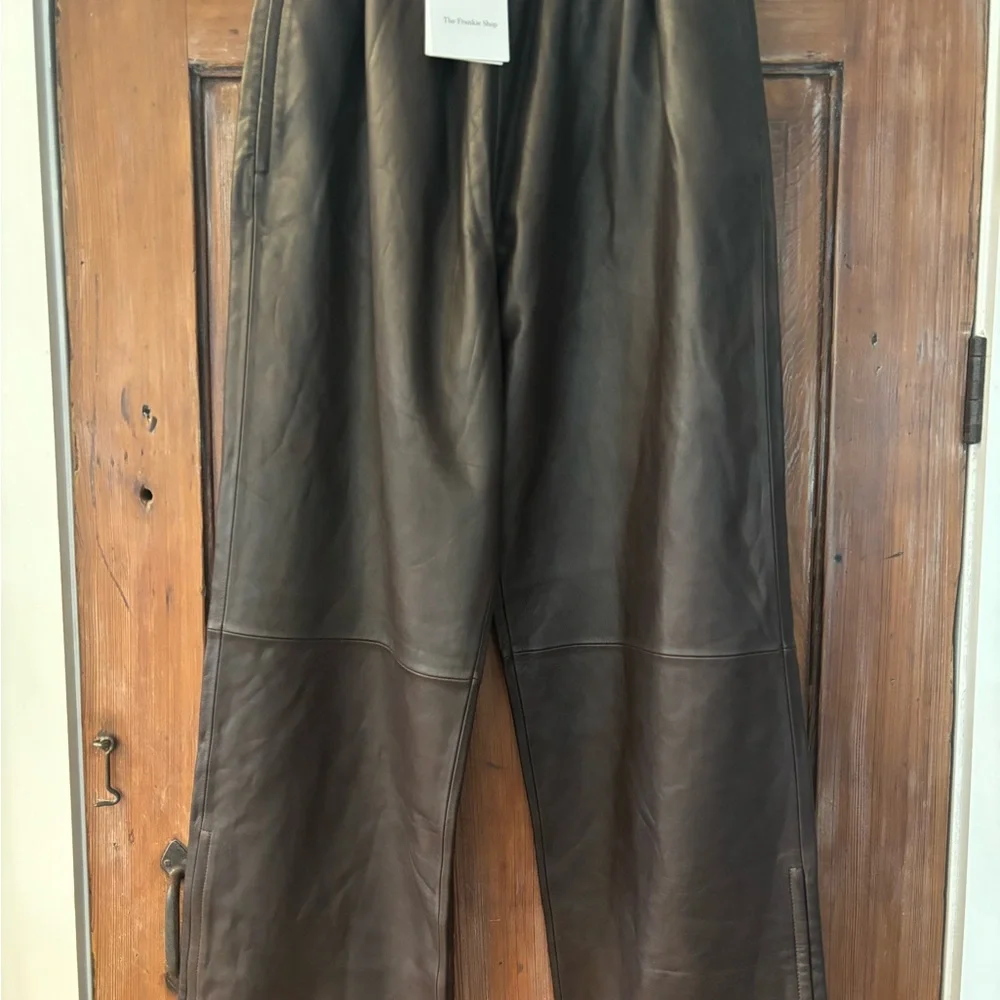 The Frankie Shop Kevin Leather Pants, Brown, NWT, Medium - Picture 8 of 16